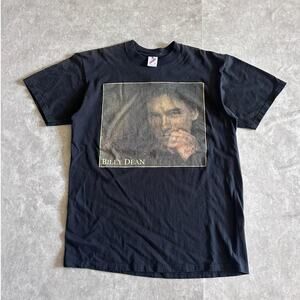 1993 Vintage Billy Dean Fire in the Dark Tour Black Band T Shirt Size L